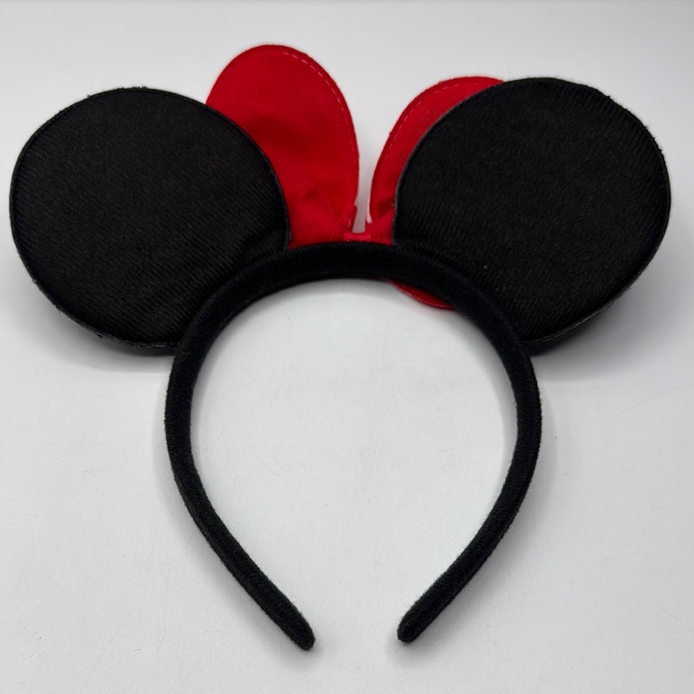 Disney Minnie Mouse Black and Red Polka Dot Bow Headband - Picture 2 of 4